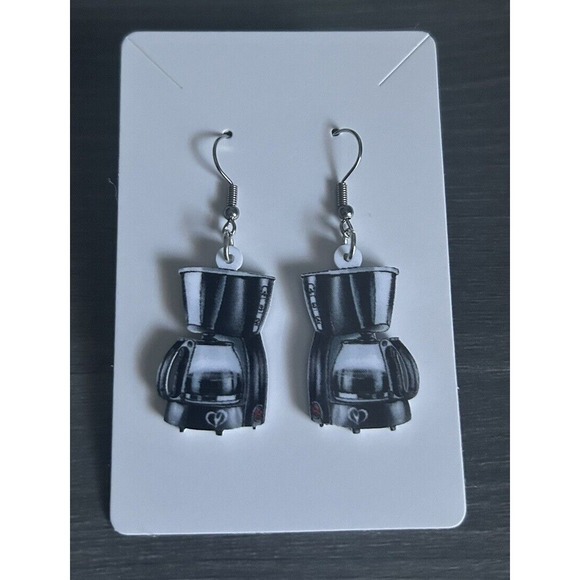 Jewelry - Coffee Maker Earrings Dangle Drop Novelty Quirky Fun Gift